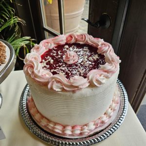 Raspberry White Chocolate Cake10" (3-layer)